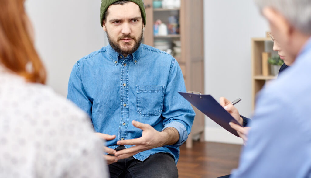 Discussing Phobia at Group Therapy Session